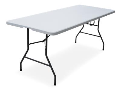 For Living 6-ft Portable Indoor/Outdoor Plastic & Metal Folding Table with Handle, White