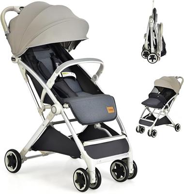 Maxmass Baby Stroller, Foldable Baby Pushchair with Adjustable Canopy & Backrest and Storage Basket, Lightweight 5-Point Harness Baby Buggy for 0-3 Ye