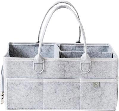 BabyLush Nappy Caddy Organiser, Newborn Essentials, Washable Felt Nursery Storage Bag with Compartments, Essential for Newborns and Babies, Gift for B