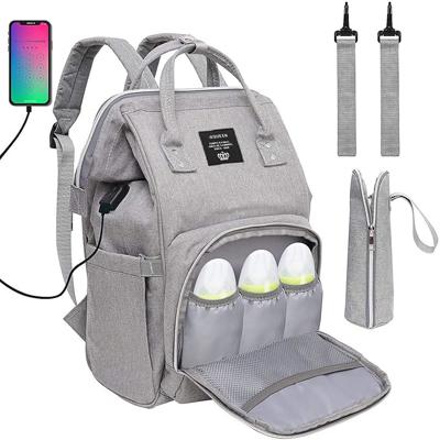 Baby Diaper Bag Backpack, Multi-Function Waterproof Maternity Nappy Bags with USB Port for Mom & Dad, Large Capacity (Grey) : Amazon.co.uk: Baby Produ