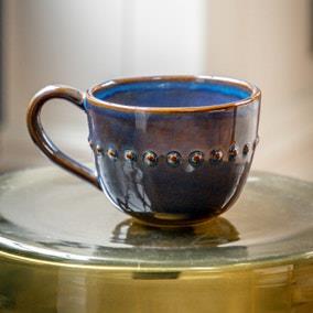 Cedar and Sage Pack of 4 Organic Reactive Beaded Mugs | Dunelm