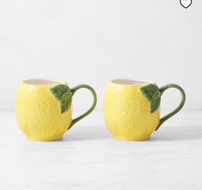 Lemon Figural Mugs, Set of 2 | Williams Sonoma