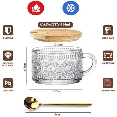 2 Pack Vintage Coffee Cups Tea Mugs With Bamboo Lid-Valentines Gift For Her | Shop Today. Get it Tomorrow! | takealot.com