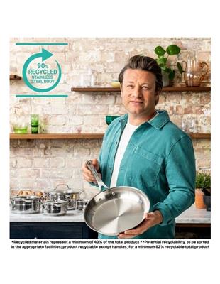 Jamie Oliver by Tefal Cook Smart Induction Stainless Steel Uncoated Set 5 Pack in Silver | MYER