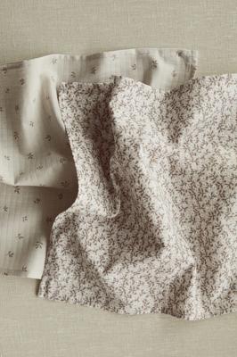 2-pack muslin cloths - Light beige/Floral - Home All | H&M GB