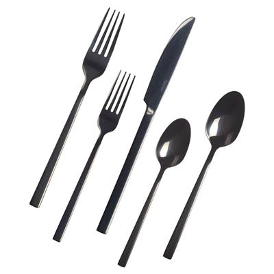 PADERNO Belvedere 20pc Stainless Steel Flatware Set, Serves 4, Black