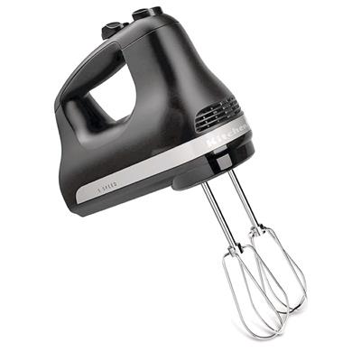 Kitchen Aid Compact 5-Speed Hand Mixer with Stainless Steel Accessories, Black