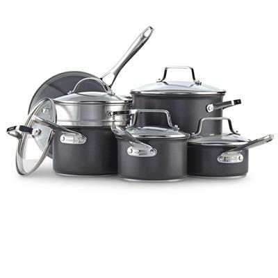 PADERNO Hard Anodized Cookware Set, Non-Stick, PFOA-Free, Dishwasher & Oven Safe, 12-pc