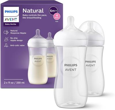 Philips Avent Natural Response Baby Bottle - 3 x 260ml Baby Milk Bottle for Newborns and Up, BPA Free, 1+ Months (Model SCY903/03) : Amazon.co.uk: Hea