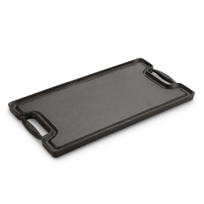 Lagostina Pre-Seasoned Cast Iron Reversible Grill, Oven & BBQ Safe, Black, 20-in x 10-in