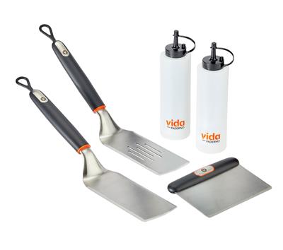 Vida by PADERNO Professional BBQ Grill/Griddle Tool Set, 5-pc