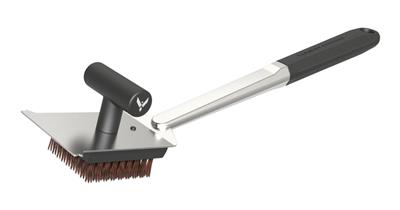 Vermont Castings Stainless Steel BBQ Grill Brush with Palmyra Bristle & Soft-Grip Handle