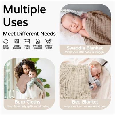 Hooded Baby Towels for Newborn 2 Pack 100% Muslin Organic Cotton Towel | Shop Today. Get it Tomorrow! | takealot.com