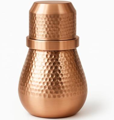 Amazon.com: 2activelife Hammered Copper Bedside Water Carafe – 34 oz Polished Pitcher with Lid | Pure Copper Bottle for Drinking Water | Ayurveda Heal