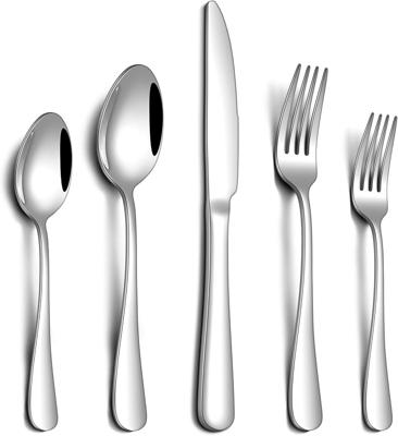 Amazon.com | PHILIPALA 20 Piece Silverware Set, Stainless Steel Flatware Set for 4 Food Grade Novelty Flatware Cutlery Utensil Set Include Knife Fork