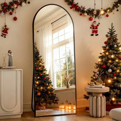 BEAUTYPEAK Arched 64.1x21.1 Full Length Mirror Floor Mirror Sturdy MDF Mirror with Stand Full Body Mirror, Black - Walmart.ca