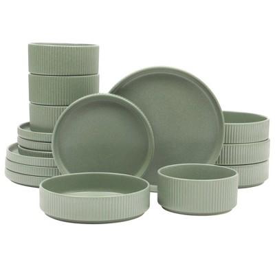Gibson Elite Deerfield 16-Piece Stoneware Dinnerware Set – Stackable, Reactive Glaze Finish, Service for 4 : Target