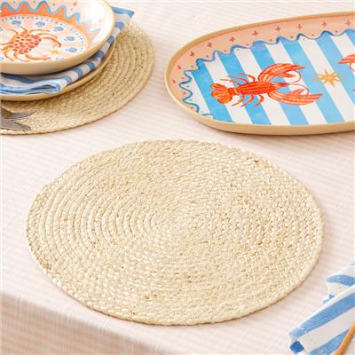 Siena Natural Jute Round Placemat Pack of 2 | Adairs