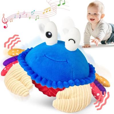 Interactive Crawling Crab Baby Toy, Musical Toy with 40 Songs & Recording | Soft Plush Toy for Tummy Time, Sensory Play, Moving Toy for Baby, Parent-C
