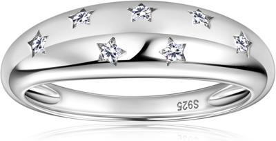 Amazon.com: PROSTORY Moissanite Ring for Women D Color VVS1 Clarity 7 Star Ring 925 Sterling Silver Chunky Stackable Bands for Women or Men (Yellow Si