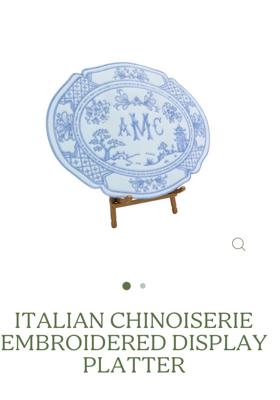 Italian Chinoiserie Embroidered Display Platter
– Eva Note Co