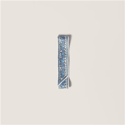 White baby Blue Printed Twill Scarf | Miu Miu - United Kingdom