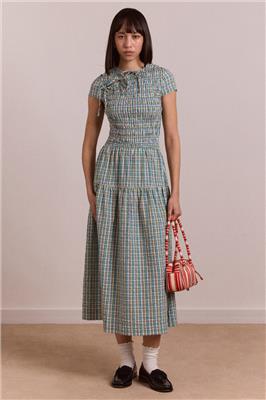 Ebba Midi Dress - Picnic Blue Check – Damson Madder