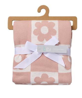Bilbi Jaquard Blanket Dusty Pink | Baby Bunting AU