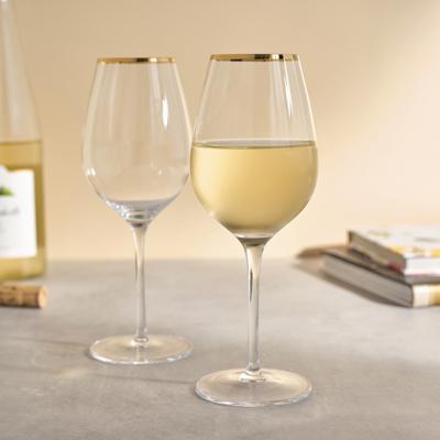 Twine Gilded Wine Glasses, Gold Rimmed Clear Wine Glass Set, Stemmed Wine Glasses, Set Of 2, 14 Ounces - Wayfair Canada