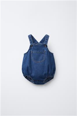 SOFT DENIM ROMPER - Mid-blue | ZARA United Kingdom