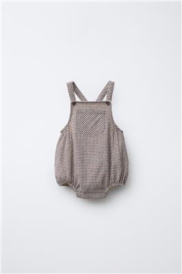 CHECK ROMPER - Brown / Ecru | ZARA United Kingdom