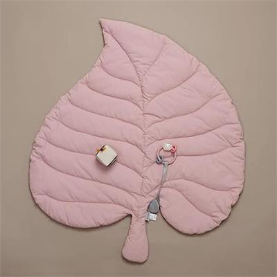 MiniDream Leaf Shaped Baby Playmat for Infants, Soft Cotton Foldable Activity Play Mat for Babies Crawling, Floor Play with Sensory Toys & Storage Bag