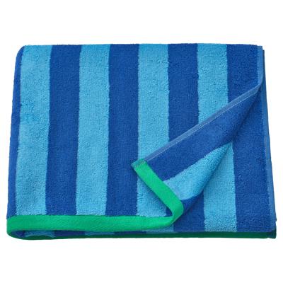 SLÅNHÖSTMAL bath towel, bright blue/light blue striped, 70x140 cm (28x55) - IKEA CA