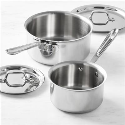 All-Clad D3® Tri-Ply Stainless-Steel Saucepan Set, 1 1/2 & 3-Qt. | Williams Sonoma