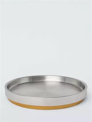 John Lewis Vintage Round Stainless Steel Cocktail Drinks Tray, Gold