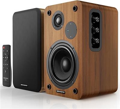 MEVOSTO Active Bookshelf Speakers 36W RMS - BT 5.4 Wireless PC Speaker with 5 Woofer, Studio Monitors with USB Digital Audio Transfer AUX RCA Optica