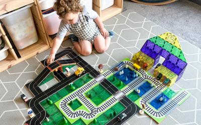 Learn and Grow Toys Magnetic Tile Topper Road Pack — My Playroom