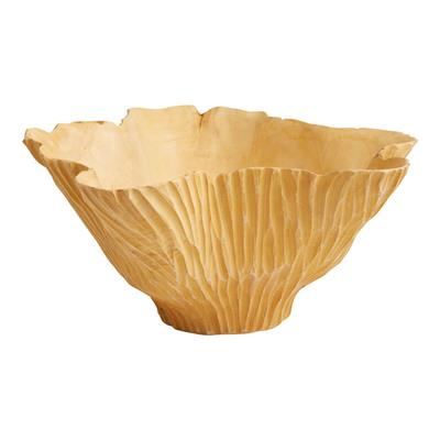 CRAFT Natural Teak Wood Ruffled Bowl - World Market