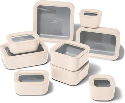 Amazon.com: Caraway 22pc Glass Food Storage Set - Storage Containers for Food - Non-Toxic Ceramic-Coated Glass - Air Release Technology - Compact & St