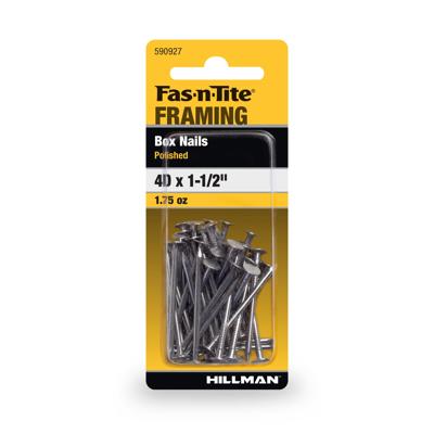 Fas-n-tite Box Nails, 4D x 1-1/2, Steel, Polished, Gray, Interior Framing Nails - Walmart.com