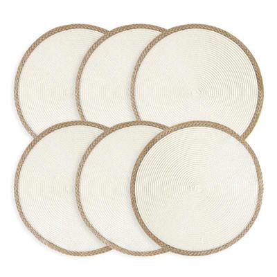 Set of 6 Lita White Round Placemats, 15