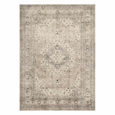 Xander Ivory and Tan Area Rug 5x7 | At Home