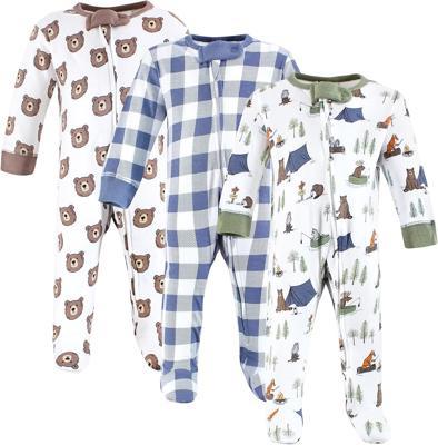 Amazon.com: Touched by Nature Unisex Baby Organic Cotton Sleep and Play, Camping Animals, 0-3 Months: Clothing, Shoes & Jewelry