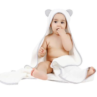 Gingham Ears Bamboo Baby Bath Towel With Hood Online Australia – Nappy Bag Store