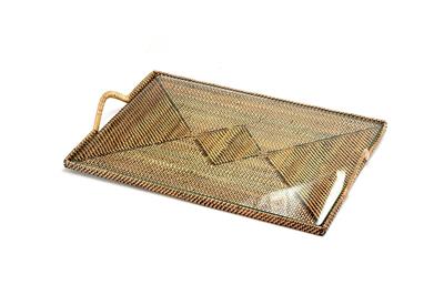 Glass-Bottom Grazing & Serving Tray — Rectangular Medium