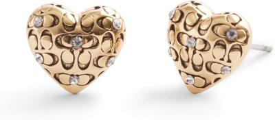 Amazon.com: COACH Womens Signature Quilted Heart Stud Earrings : Clothing, Shoes & Jewelry