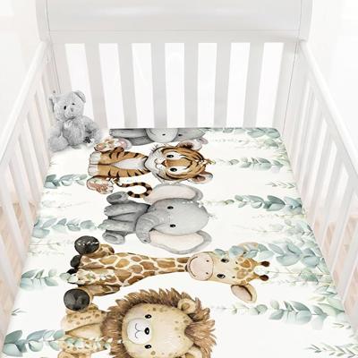 Amazon.com: HawSkgFub Safari Jungle African Animals Eucalyptus Leaf Fitted Standard Baby Crib Sheet, Giraffe Lion Tiger Elephant Zebra Toddler Mattres