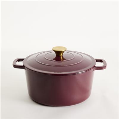 Smith + Nobel Traditions 5L Cast Iron Casserole Pot Plum 5 L