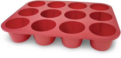 MASTER Chef Silicone Non-Stick Muffin Pan, Red, 12-Cup