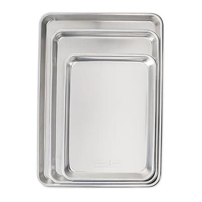 Nordic Ware Naturals 3 Piece Set - USA Made Aluminum Commercial Quality Sheet Pan for Baking or Roasting, Encapsulated Galvanized Steel Rim Prevents W